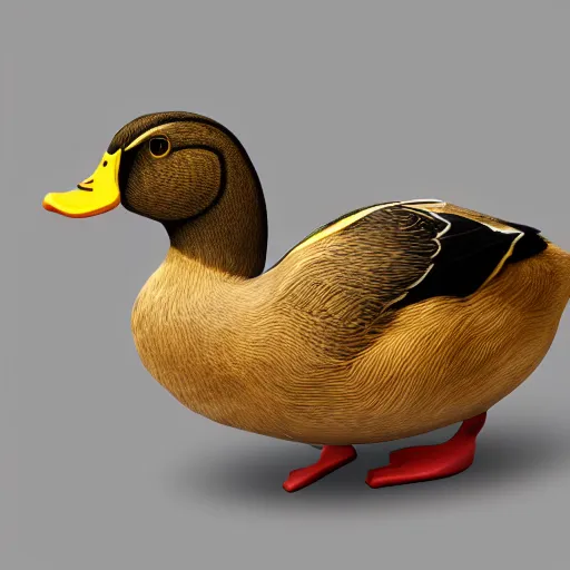 Prompt: Duck emoji, photorealistic render