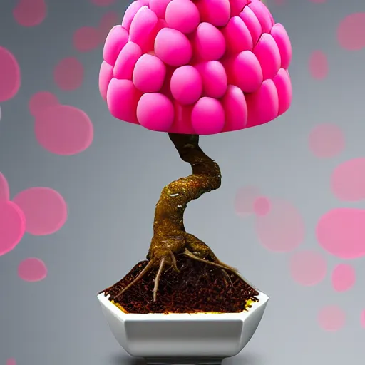 Image similar to a candy bonsai, concept art, realistic, studio photo, well detailed, 8k