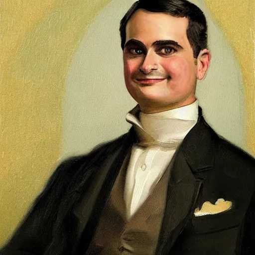 Image similar to victorian painting of ben shapiro