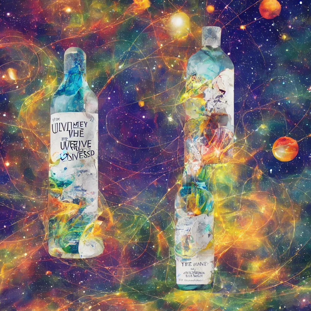 Prompt: the universe contained within a bottle, in a style of mid journey