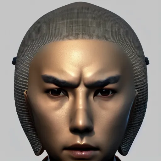 Prompt: portrait of a bust of a samurai with futuristic fashion elements created by yuuki morita, octane render, 3 d animated, unreal engine 5, studio lighting, photorealistic, smooth surface