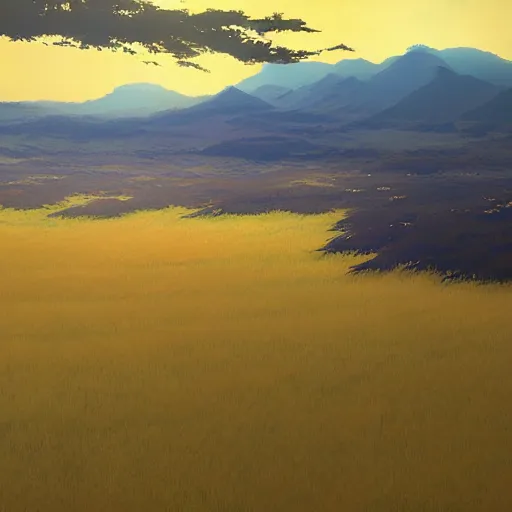 Image similar to disco diffusion painting of a landscape by makoto shinkai, masterpiece, contest award winner