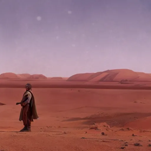 Prompt: panorama tatooine Luke skywalker