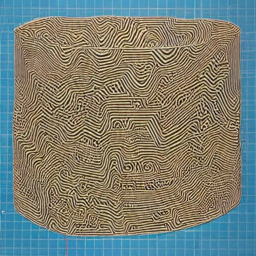 Image similar to topological maps carved into duct tape, art by takahiro iwasaki