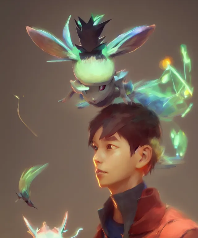 Image similar to a beautiful portrait of a male pokemon trainer. character design by cory loftis, fenghua zhong, ryohei hase, ismail inceoglu and ruan jia. artstation, volumetric light, detailed, photorealistic, fantasy, rendered in octane