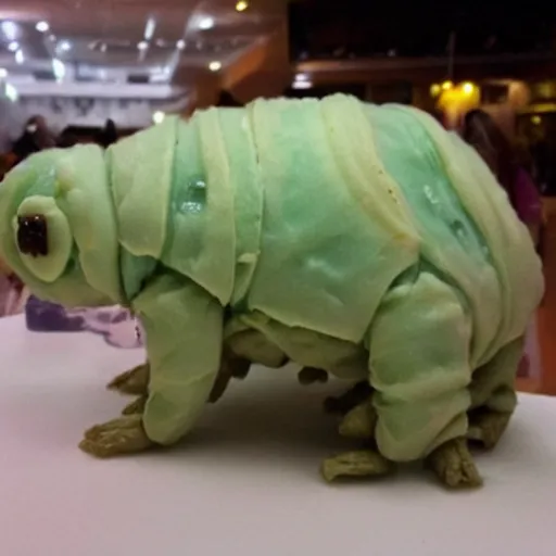 Prompt: tardigrade made of ice cream