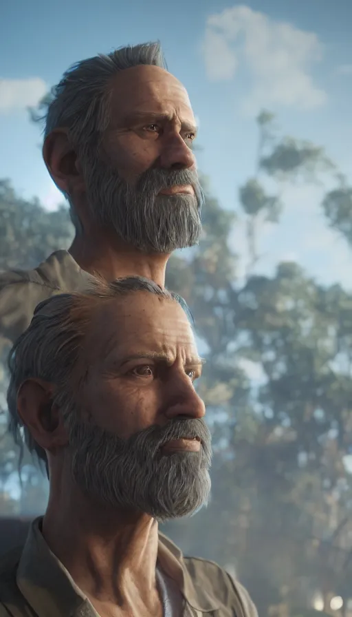 Image similar to :a REAL portrait of RICK+UNREAL ENGINE 5+4K UHD IMAGE+Stunning LIGHTING+Stunning SHADERS+SUBSTANCE PAINTER