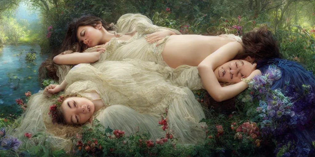 Image similar to Mila Kunis falling asleep, Lilia Alvarado, Sophie Anderson, Mark Arian, Bob Byerley, Charlie Bowater, Mark Brooks, Steve Henderson, Justin Gerard, Arthur Hughes, Edward Robert Hughes, Mark Keathley, Victor Nizovtsev, Carlos Shwabe, Ross Tran, WLOP