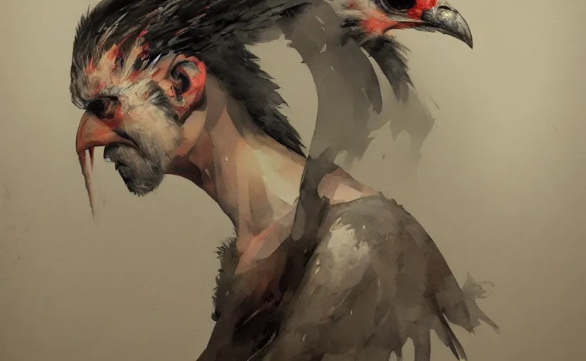 Image similar to a painting of delibirb 6 6 6 trending on artstation in the style of greg rutkowski, 3 d, watercolor, male, portrait, wisdom