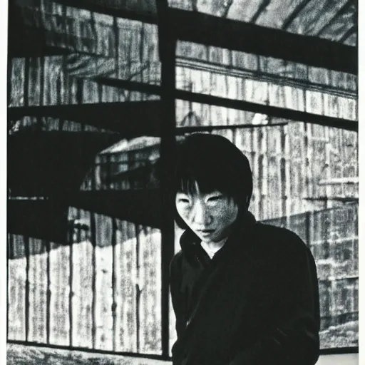 Prompt: a portrait of a character in a scenic environment by Daidō Moriyama