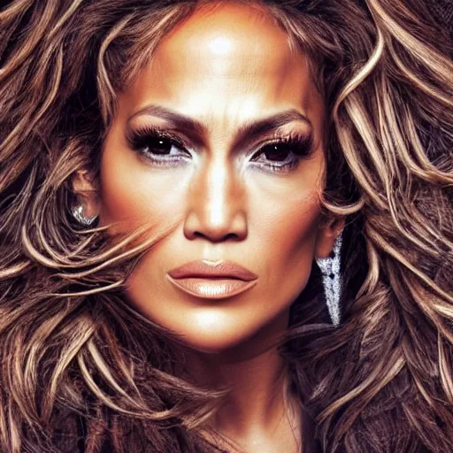 Prompt: Jennifer Lopez, head and shoulders portrait, extremely detailed masterpiece, one single continues line.
