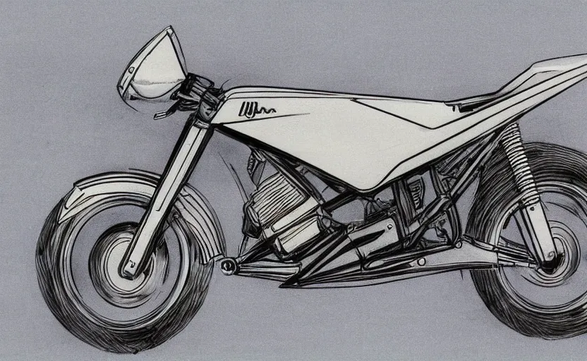 Image similar to 1 9 8 0 s honda sport motorcycle concept, sketch, art,