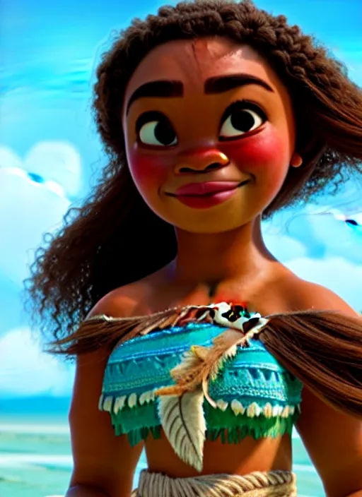 Image similar to moana, soft natural light, stillframe