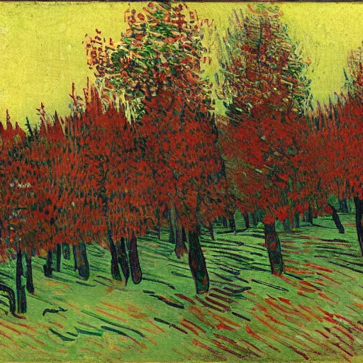 Image similar to raspberries in a forest by Vincent van Gogh