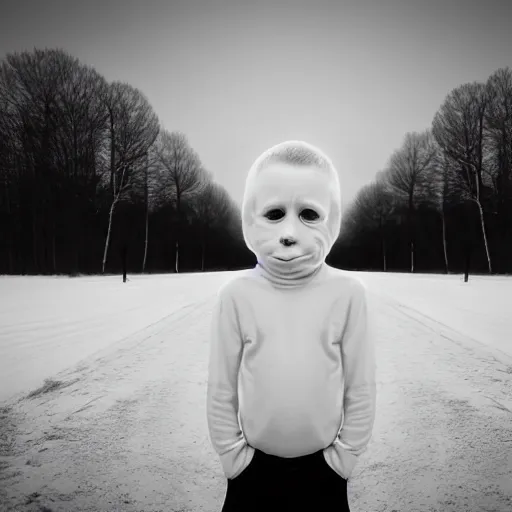 Image similar to pale young ghost boy, by mikko lagerstedt, by chris friel