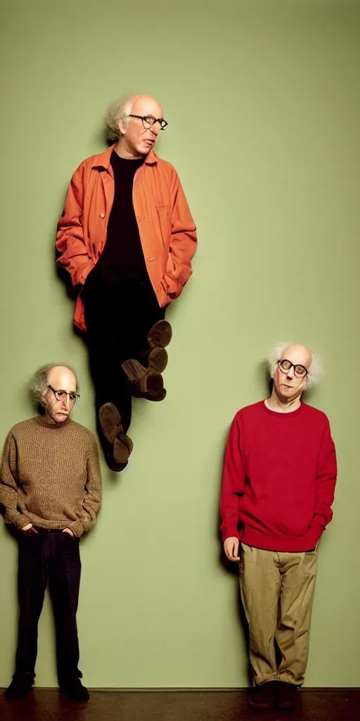 Prompt: award winning photo of todd solondz charlie kaufman larry david std barret smoking, vivid colors, happy, symmetrical face, beautiful eyes, studio lighting, wide shot art by Sally Mann & Arnold Newman