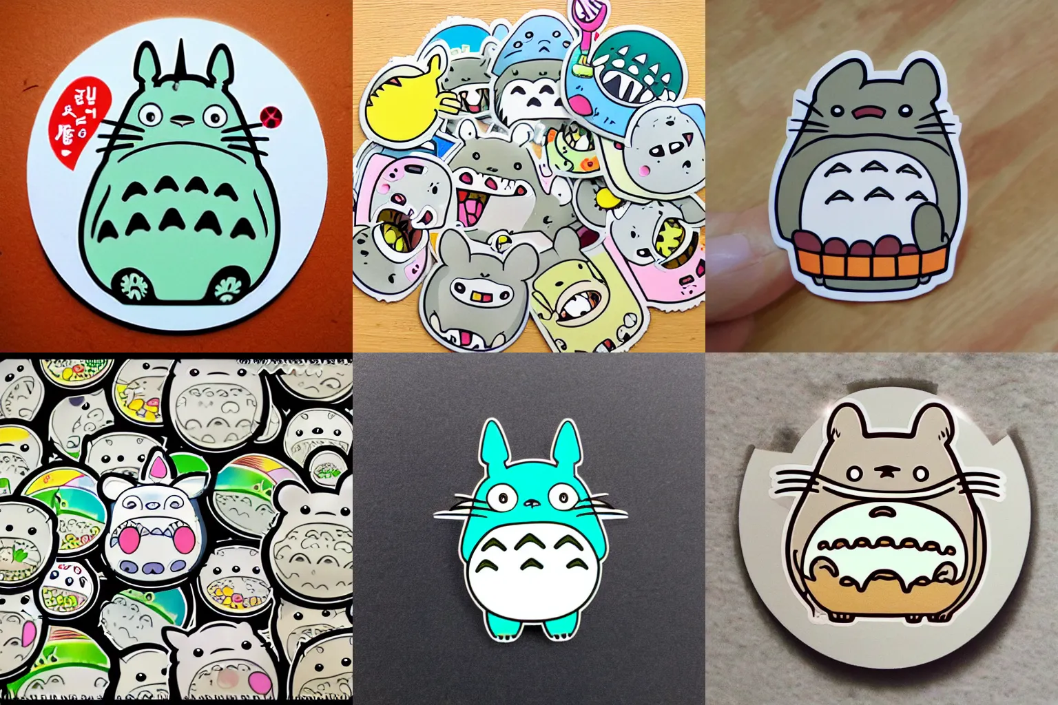 Prompt: totoro by takashi murakami cute sticker design