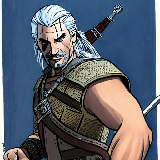 Image similar to geralt of rivia by glen keane