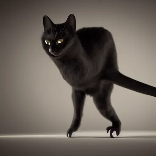 Prompt: Black cat, octane render, realistic lighting