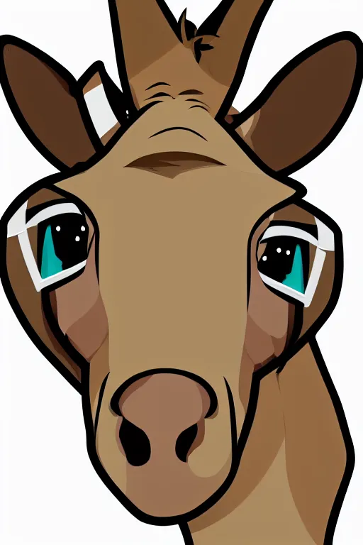 Image similar to Portrait of a chad donkey, anime, sticker, colorful, illustration, highly detailed, simple, smooth and clean vector curves, no jagged lines, vector art, smooth