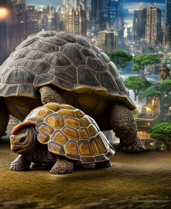 Image similar to city built on top of a giant tortoise. magic fantasy style. highly detailed 8 k. intricate. lifelike. soft light. nikon d 8 5 0.