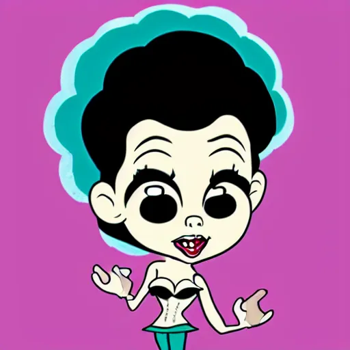 Prompt: dr. Frank n furter as a cute Betty boop cartoon