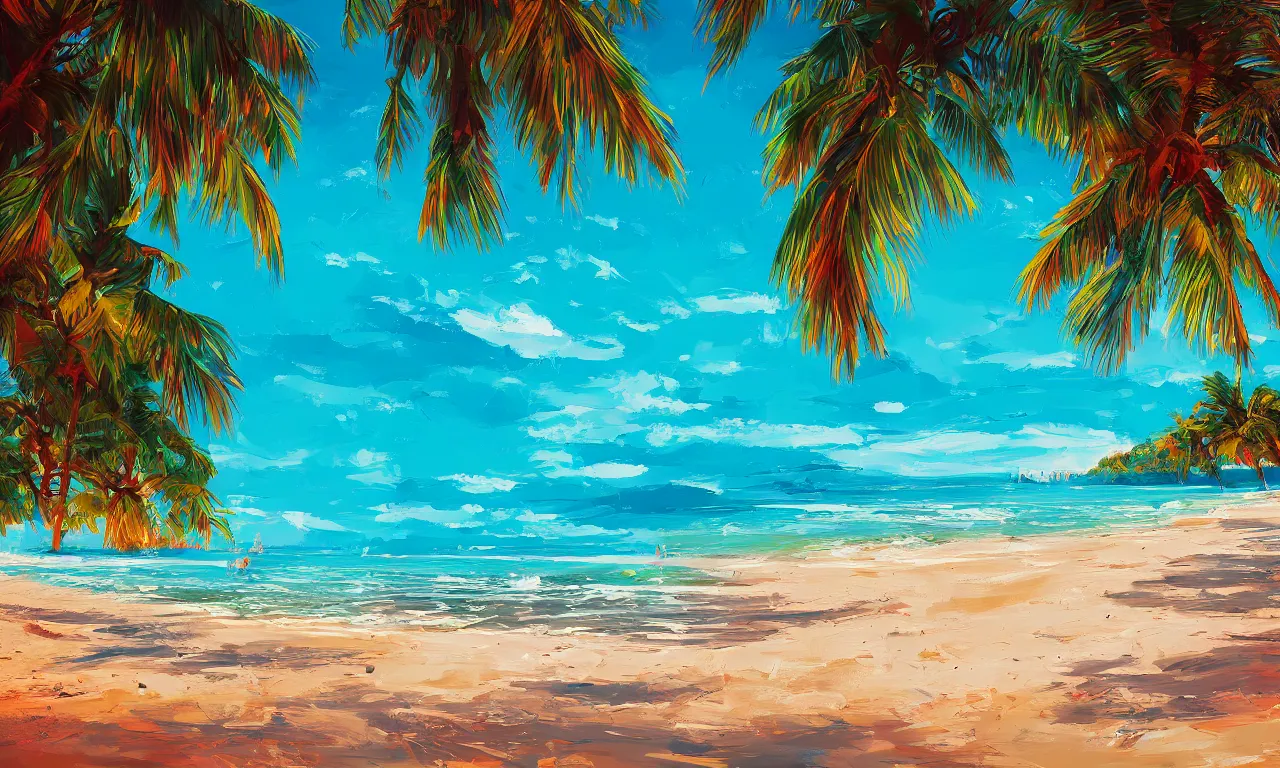 Image similar to paradise beach by alena aenami artworks in 4 k