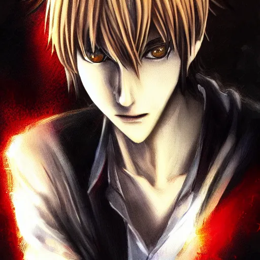 Prompt: yagami light from death note, art by wlop, 8 k