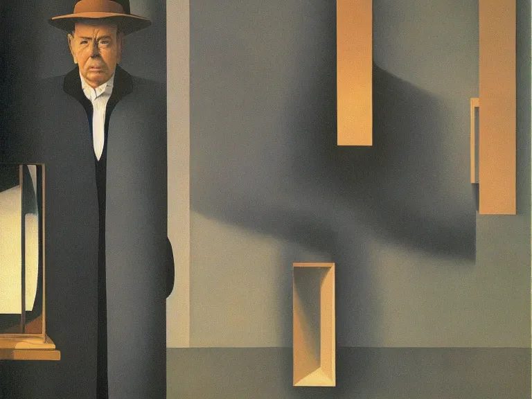 Prompt: life, painting by rene magritte, high detail, high resolution