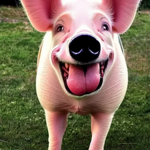 Image similar to a fusion of a dog and a pig