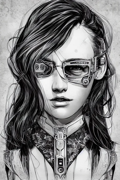 Image similar to heroine, beautiful,vintage ink style, cyberpunk,ultra detailed, digital art, 8k ,character ,realistic, portrait, hyperrealistic