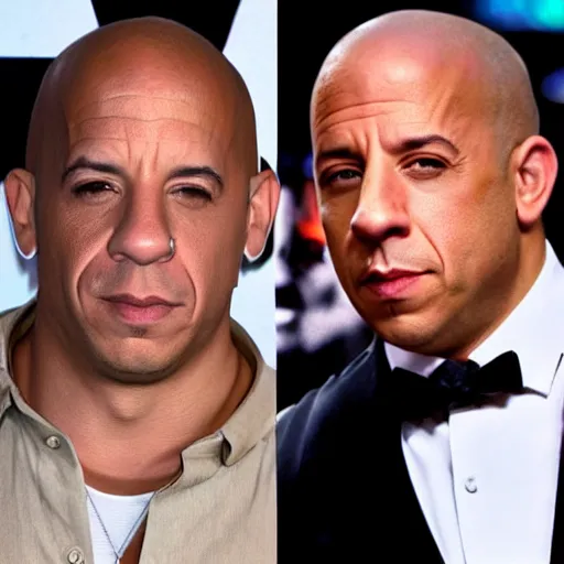 Image similar to Vin Diesel raising an eyebrow