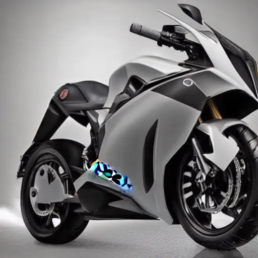 Prompt: worlds first turbo - charged motorcycle by honda