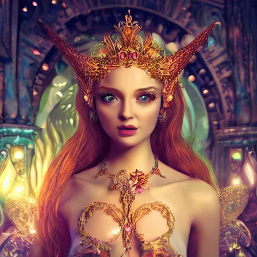 Image similar to portrait of mermaid princess, glowing, ornate and intricate jewelry, jaw dropping beauty, glowing background lighting, white accent lighting, hyper detailed, fairy tale, 4 k octane render