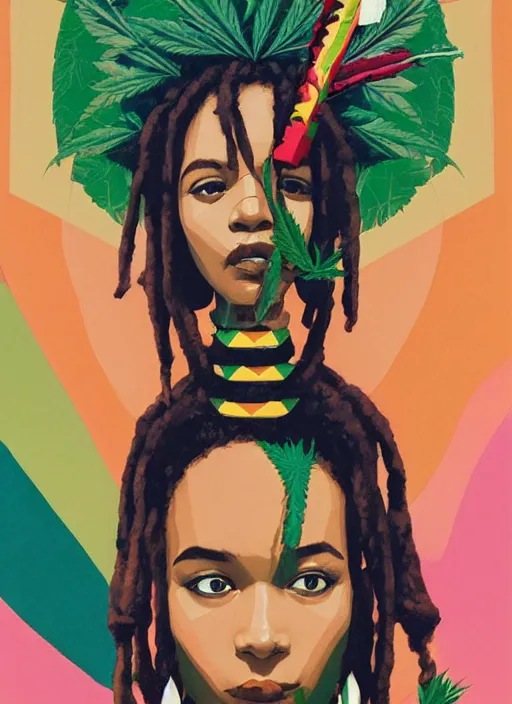 Prompt: 1998 Gorgeous Rasta woman by Sachin Teng :5 attractive, stylish, designer , green, smoke, marijuana, asymmetrical, Matte Painting , geometric shapes, hard edges, graffiti, street art:4 Masterpiece, impressive detail, colorful, by Sachin Teng:4