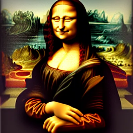 Prompt: mona lisa smoking a cigar