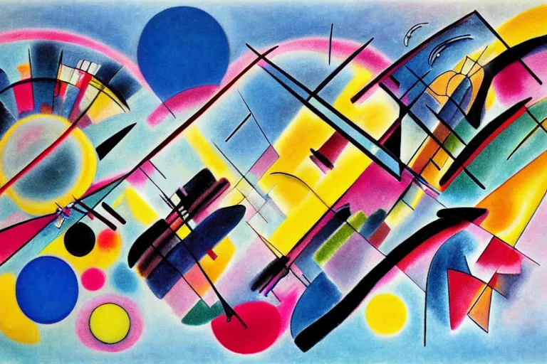 Image similar to rush hour, in style of Kandinsky,