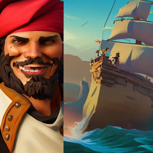 Image similar to painting jack the pirate on sea of thieves game avatar hero smooth face median photoshop filter cutout vector behance hd by jesper ejsing, by rhads, makoto shinkai and lois van baarle, ilya kuvshinov, rossdraws, illustration, art by ilya kuvshinov and gustav klimt