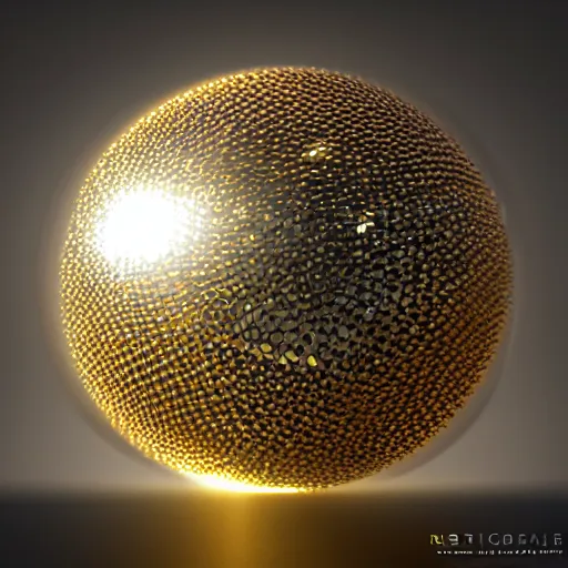 Prompt: an intricate render of a reflective ball, realistic studio lighting, light refraction, realistic reflections, octane render, unreal engine