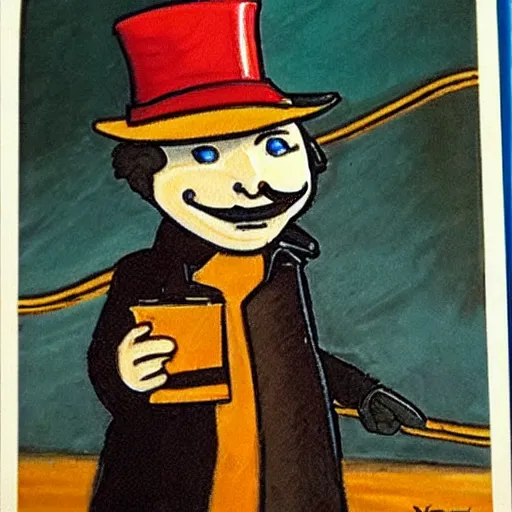 Prompt: hamburglar, von gogh