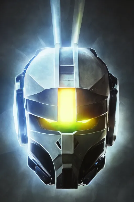 Image similar to robot ninja mask helmet halo master chief radiating a glowing aura global illumination ray tracing hdr fanart arstation by ian pesty and katarzyna da „ bek - chmiel