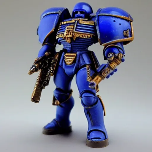 Prompt: hyper realistic warhammer 40k ultramarine