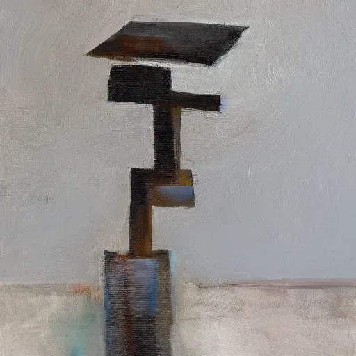 Prompt: a painting of an abstract sculpture by Ivan Seal and The Caretaker