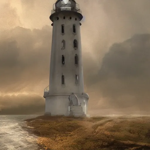 Prompt: abandoned lighthouse matte painting