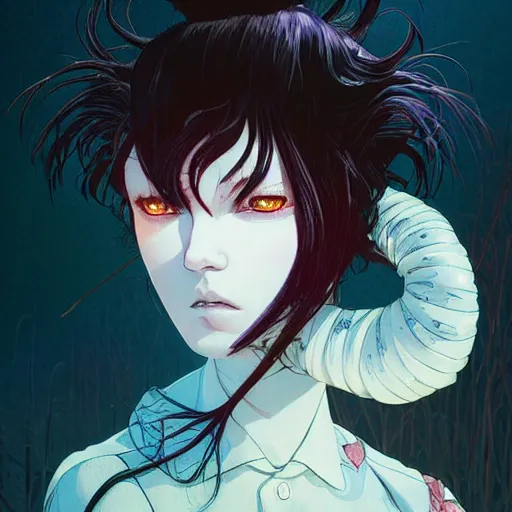 Prompt: prompt : antivampire character portrait soft light painted by james jean and katsuhiro otomo and erik jones, inspired by evangeleon anime, smooth face feature, intricate oil painting, high detail illustration, sharp high detail, manga and anime 1 9 9 9