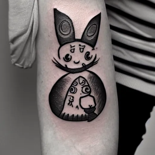 Image similar to tattoo design of a cute will o'the wisp character