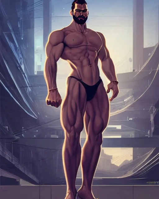 Image similar to gigachad luigi bodybuilder in a expensive suit by ilya kuvshinov, ernest khalimov body by krista sudmalis, fantasy character portrait, futuristic background by laurie greasley, ultra realistic, concept art, intricate details, elegent, digital painting, smooth, sharp focus, illustration, art by artgerm and greg rutkowski and alphonse mucha, artstation