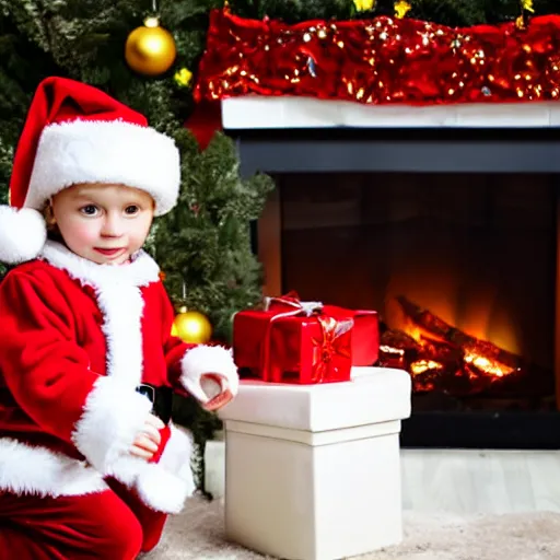 Image similar to little girl waiting santa