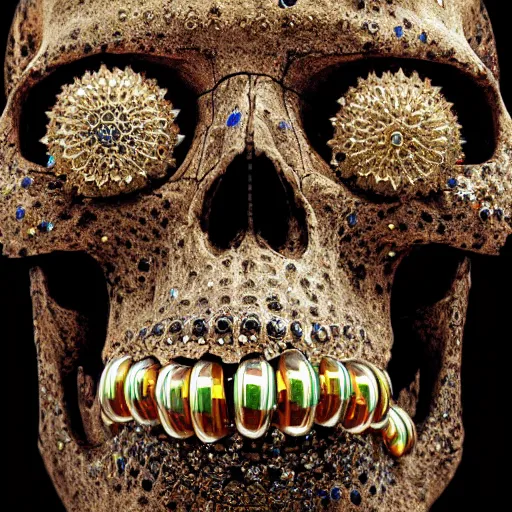 Image similar to a skull made of jewels, national geographic photograph, award-winning