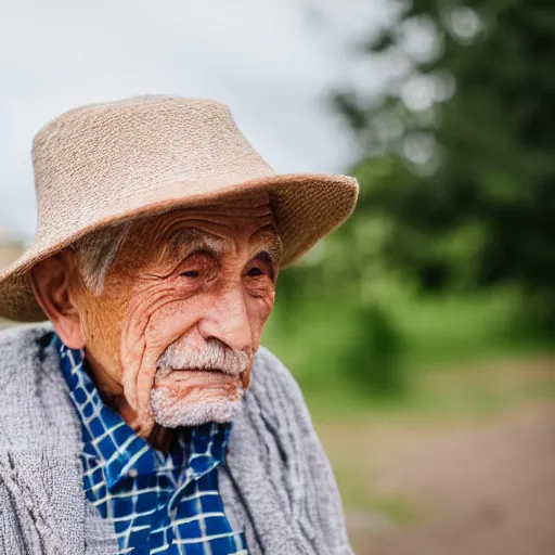 Image similar to elderly man wearing a hat made from spaghetti, Canon EOS R3, f/1.4, ISO 200, 1/160s, 8K, RAW, unedited, symmetrical balance, in-frame